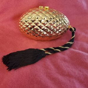 Vintage gold quilted clutch